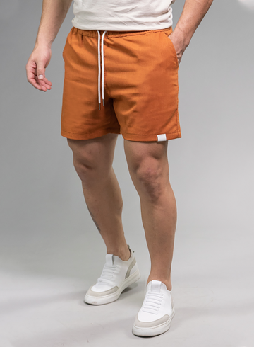 Orange Linen Shorts - Montclair