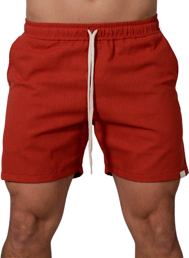 Red Linen Shorts - Fairmont