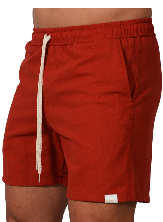 Red Linen Shorts - Fairmont