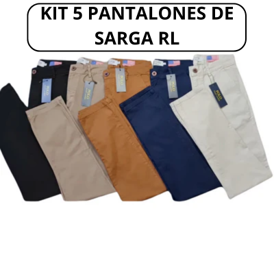 Kit 5 Pantalones de Sarga RL